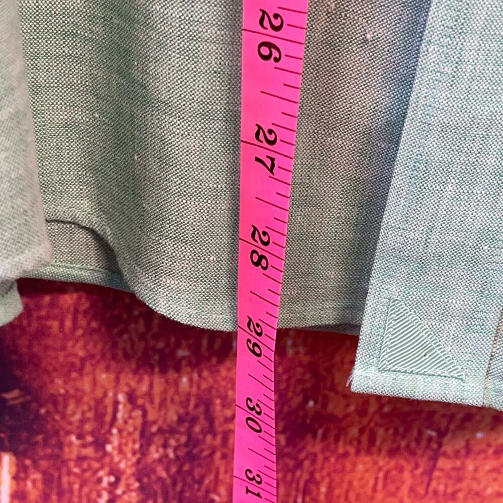 UNTUCKit Men's Large Slim Fit Long Sleeve 100% Linen Button-Up Shirt in Green - Picture 5 of 8